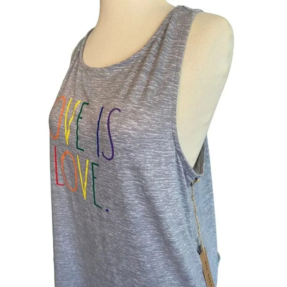 NWT Rae Dunn "Love is Love" Pride Tank Top Medium - Picture 2 of 8